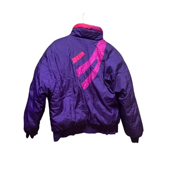 Vintage Liberty Bell Purple Down Puffer Ski Jacket Women Size XL Snap Button Zip - Picture 2 of 7